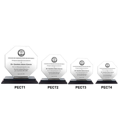 Placa Cristal Octagonal (Cod: PECT)