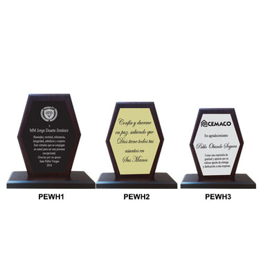 Placa Escritorio Madera Hexagonal (Cod: PEWH)